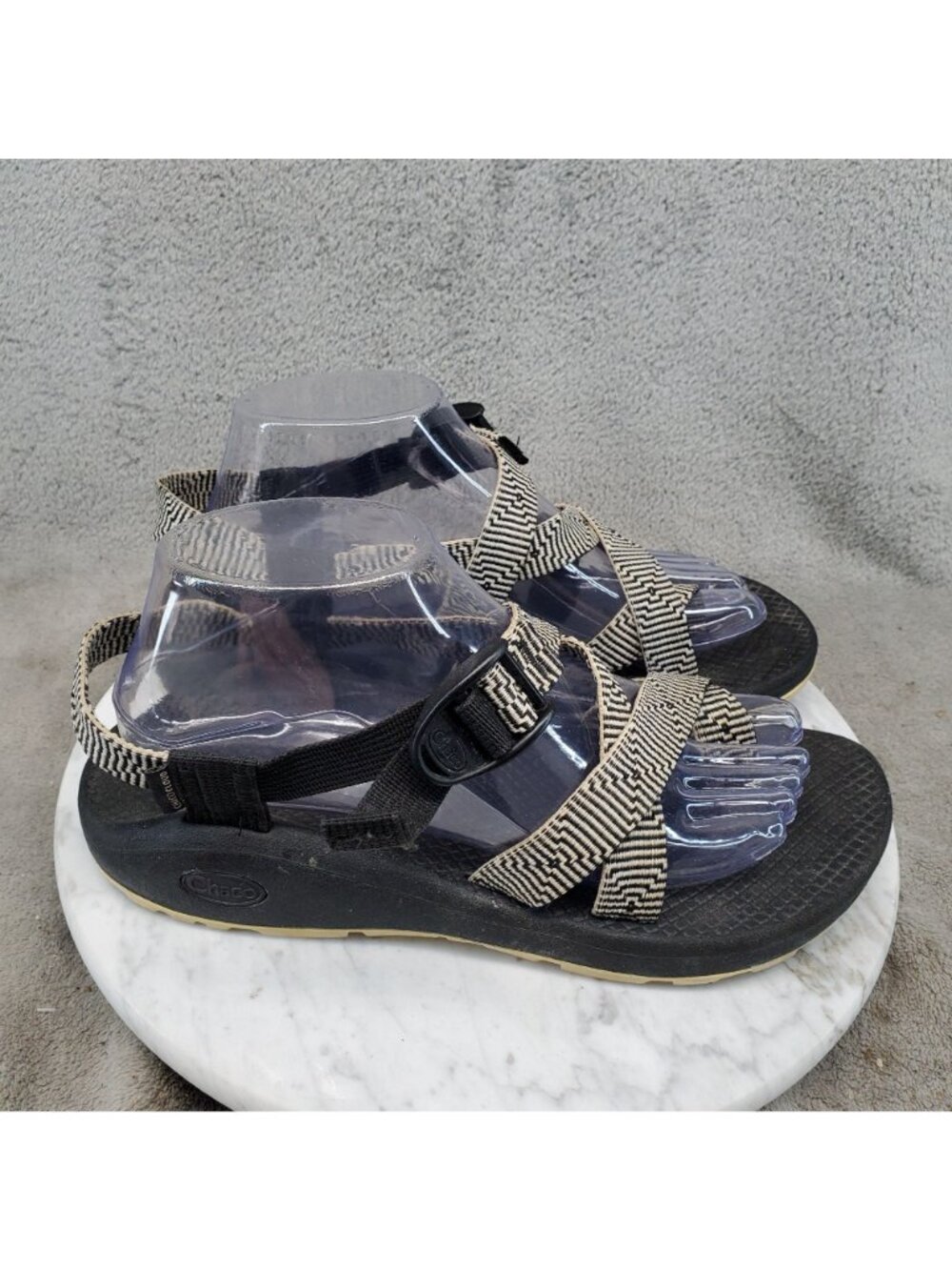 Chaco Shoes Womens Size 9 Z/Cloud 2 Black White Textile Sandals *Read* - Picture 4 of 12